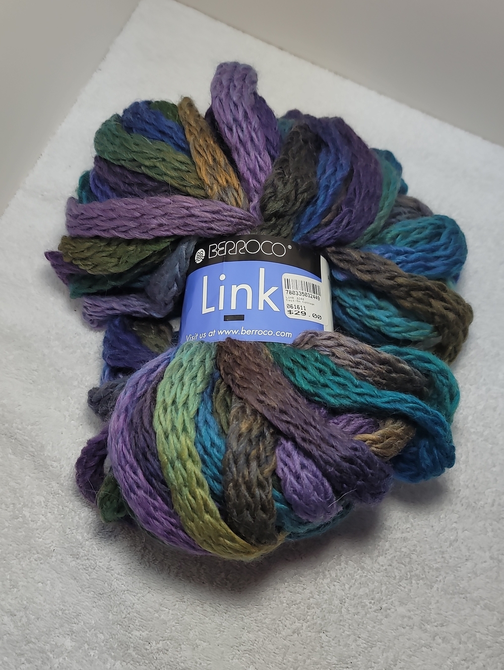 Link Multicolor Chunky Yarn in Purple/Teal/Brown 1 Big Skein - NWT